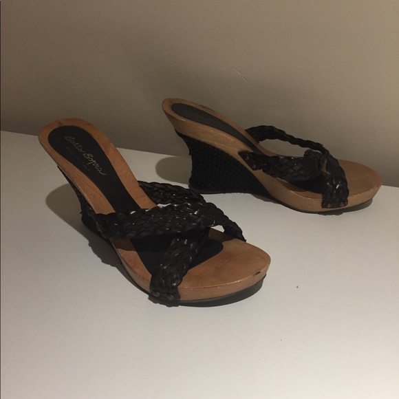 Sotto Sopra bohemian wooden wedges criss cross top - Picture 12 of 16